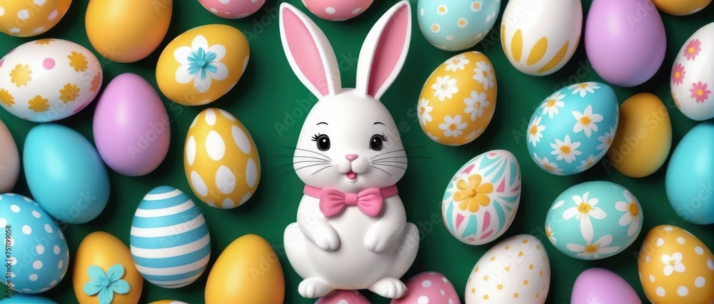 Easter background with holiday bunny.