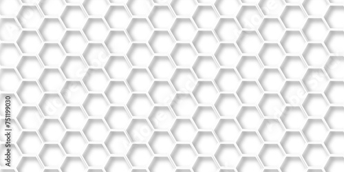 Vector seamless 3d abstract creative white hexagons backdrop background. modern background with hexagons. Hexagonal white hexagons honeycomb wallpaper with copy space for web cell honeycomb texture. © MdLothfor