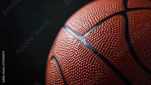 basketball close up on black background