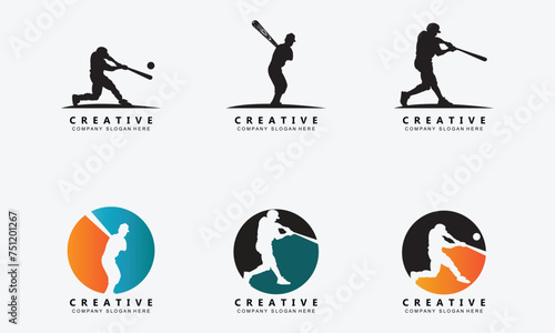 Baseball sports bundle set design  company brand icon vector illustration Vector and SVG