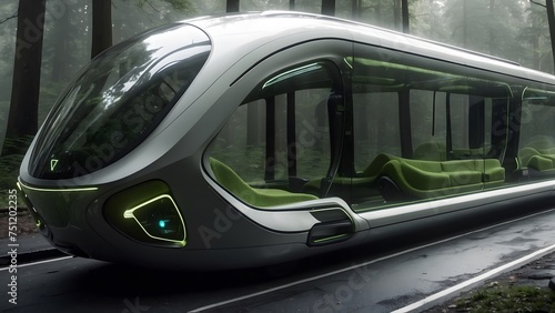  A futuristic transportation concept blending with nature © Matheeshapiumal