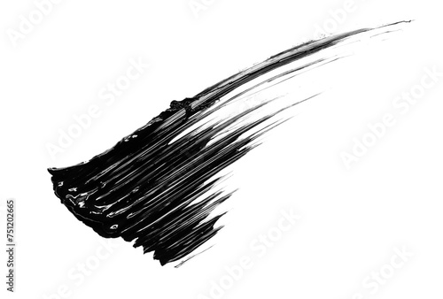 Smear of black mascara isolated on white, top view