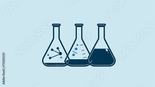 Conical flask icon. Laboratory glass.