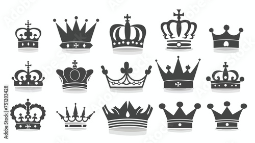Crown icon set. Crown vector icon isolated.