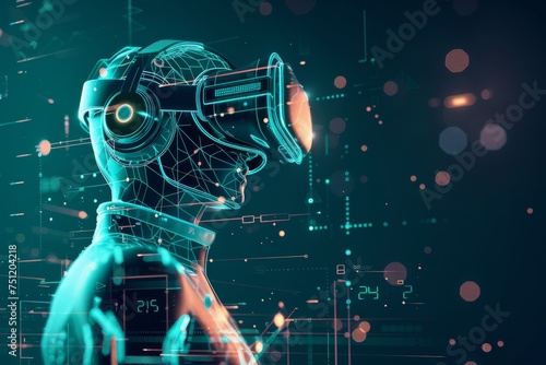 VR Tutorials Mixed Virtual Reality Goggles for Glance. Augmented reality Glasses Emergency response training. 3D Future Technology Visualization Headset Gadget and GPS tracking Wearable Equipment