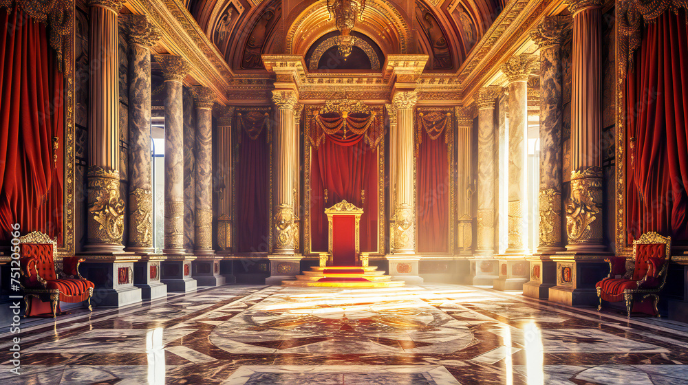 Obraz premium Throne hall in a majestic palace