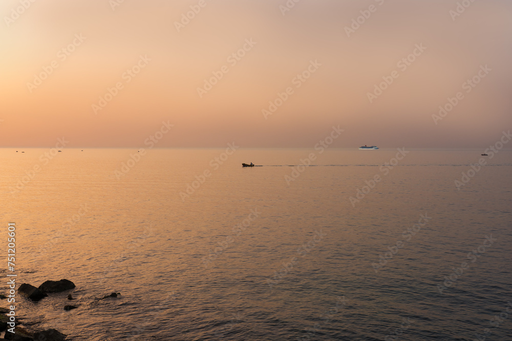 Beautiful sunrise over the Adriatic Sea