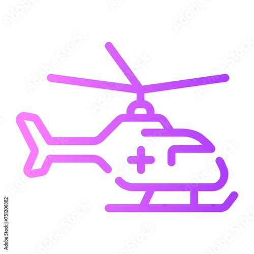 helicopter Line Gradient Icon