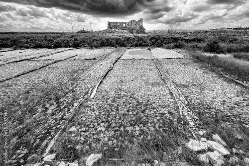 Abandoned house in the Pinilla salt flats photo