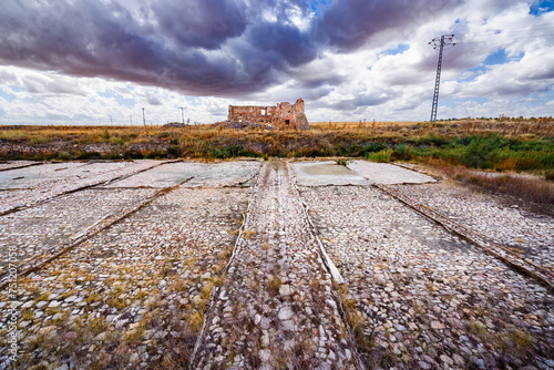 Abandoned house in the Pinilla salt flats photo