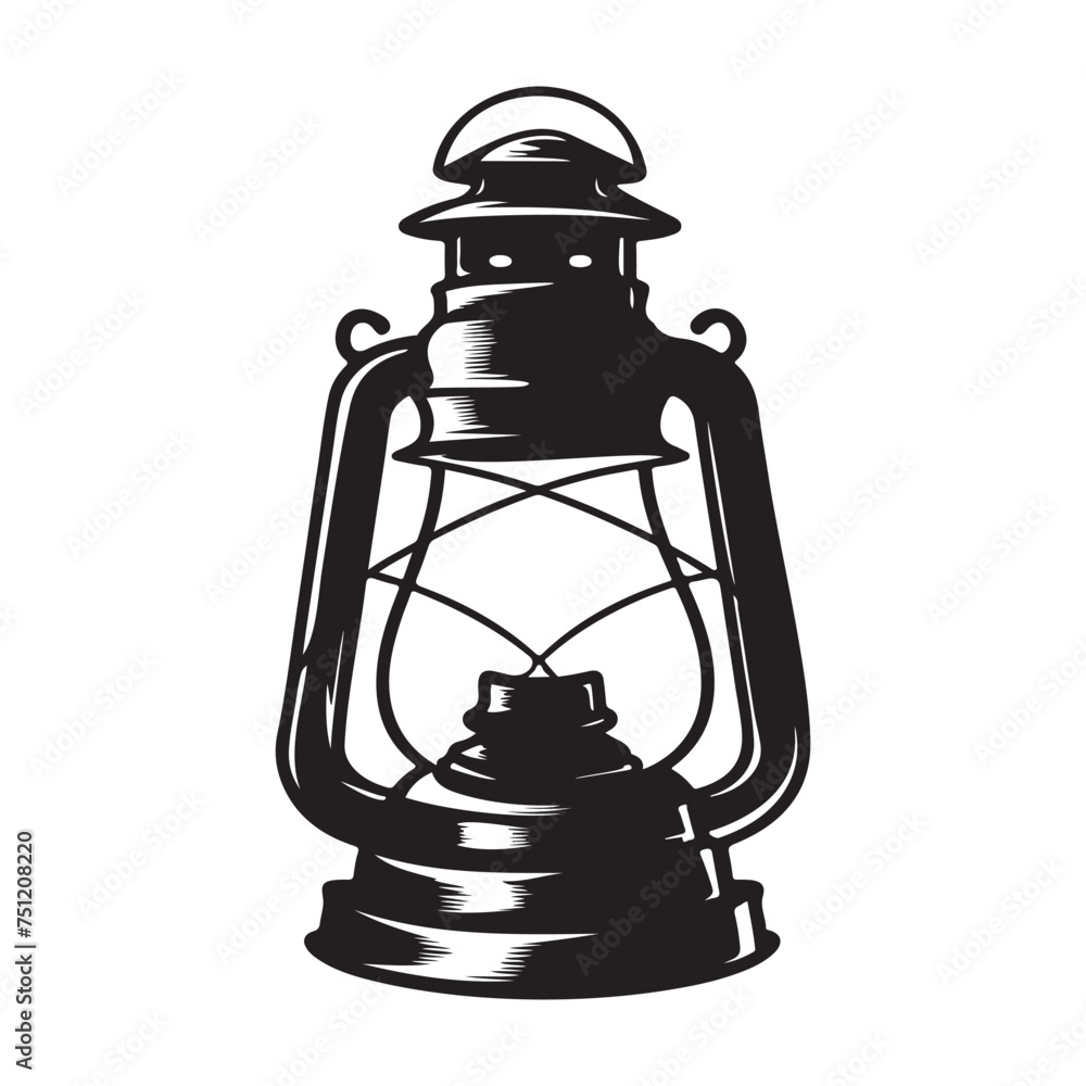 Lantern Image in black style isolated on white background Lantern Image in black style isolated on white background
