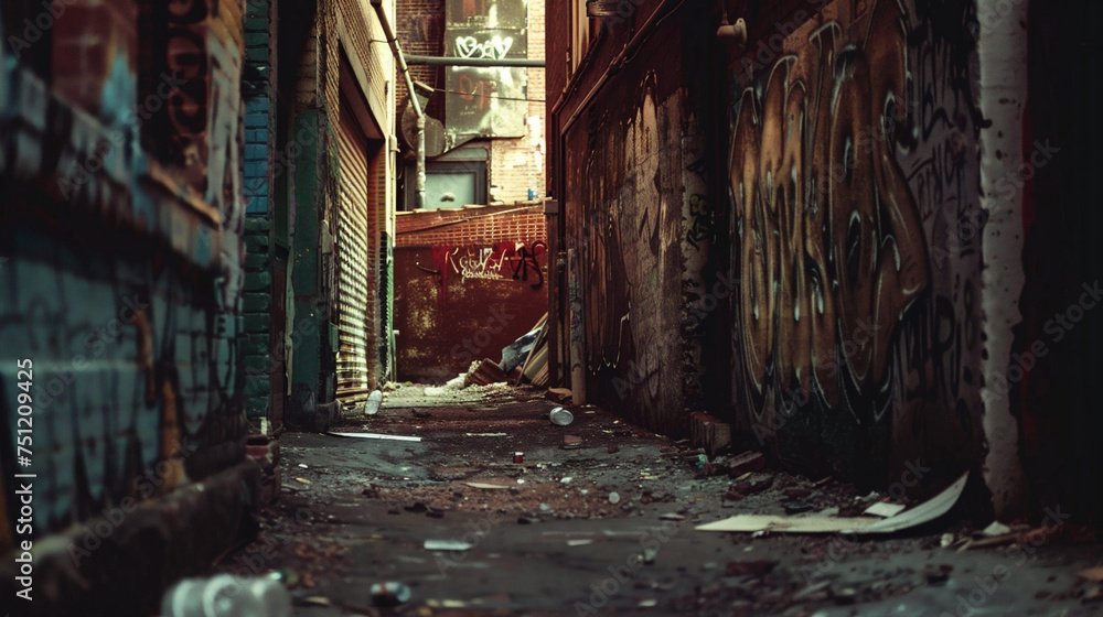 Fototapeta premium 怖い雰囲気の路地裏