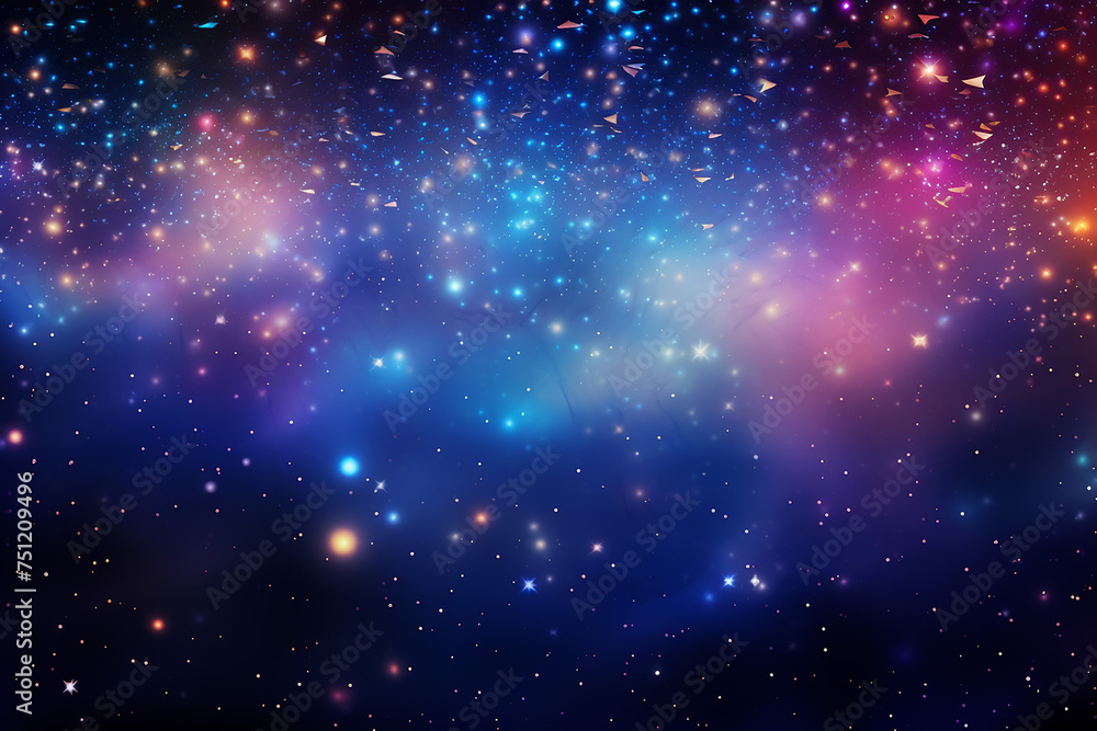 New Year: Abstract Background with Dreamy Gradients and Bright Stars