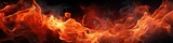 Fiery Flames: Intense Heat and Burning Flames on Black Background - Ideal for Wallpaper