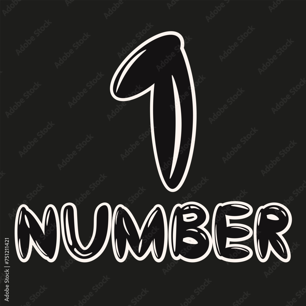 3d Bubble Number one sticker art isolated black background. Word in air Balloon style. Font template. Vector illustration can used web social media design. Design t-shirt print. EPS 10 3d Bubble Number one sticker art isolated black background. Word in air Balloon style. Font template. Vector illustration can used web social media design. Design t-shirt print. EPS 10
