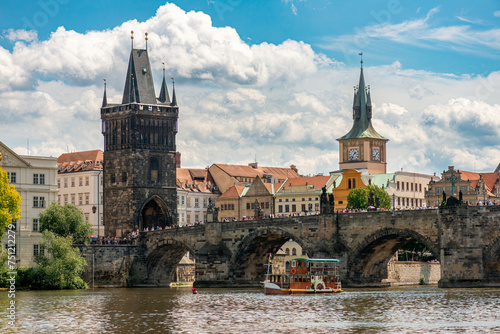 Prague, Czech Republic Charles Bridge is a medieval stone arch bridge 