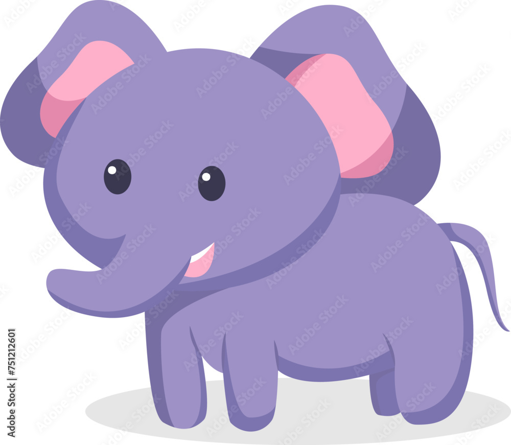 Smile Elephant Character Design Illustration