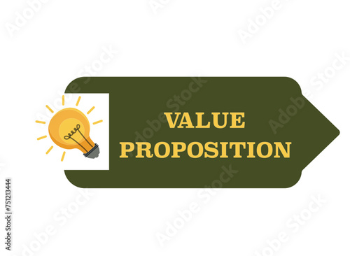 Value Proposition label, icon. Customer concept. Vector stock illustration.