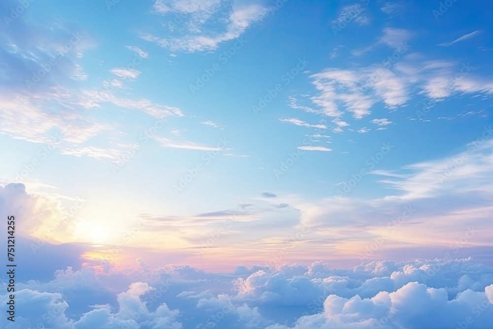 Nature's Masterpiece: Colorful Blue Sky with Stunning Cloud Formations during Sunset Nature's Masterpiece: Colorful Blue Sky with Stunning Cloud Formations during Sunset