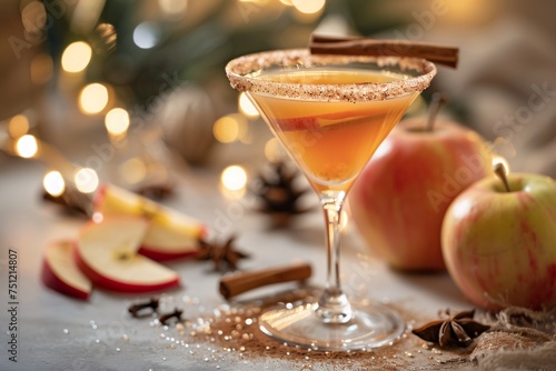 Cinnamon Apple Martini A Spicy, Fruity, and Festive Cocktail Generative AI