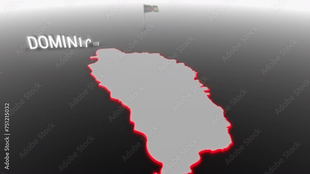 3d animated map of Dominica gets hit and fractured by the text “Inflation” 3d animated map of Dominica gets hit and fractured by the text “Inflation”