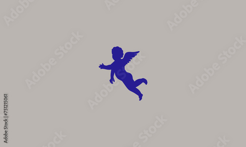 baby angel silhouette vector illustration flat design © anissa
