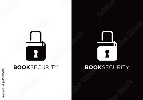  book and lock security icon set