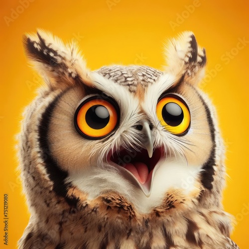 great horned owl. Generative AI
