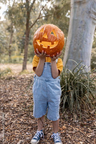 Little boy in halloween DYO costume photo