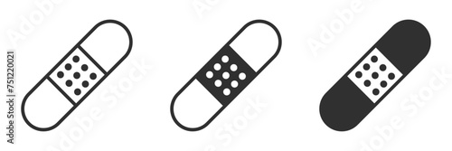 Plaster black and white icon vector illustration