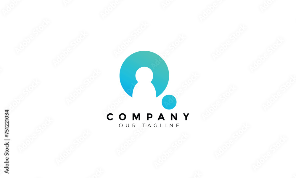 Abstract/elegant/geomatric logo design letter Q with letter O with people for company Abstract/elegant/geomatric logo design letter Q with letter O with people for company