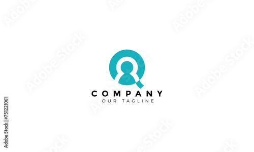 Abstract/elegant/geomatric logo design letter Q with letter O with people for company