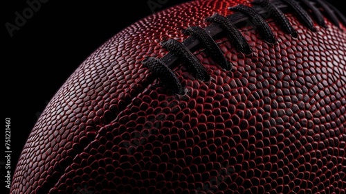 American football ball close up on black background © pornchan