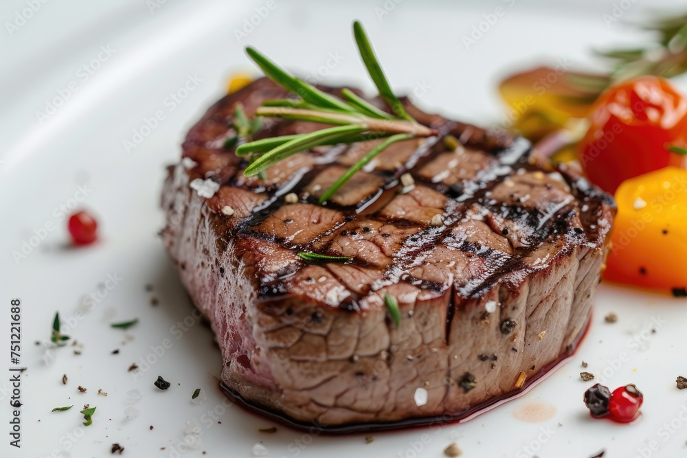 beef steak isolated in white