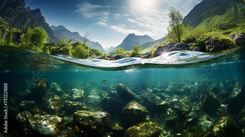 Underwater mountain clear river  underwater photo © Anaya