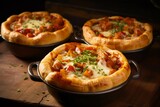 Pizza pot pies overflowing with tender meats, vibrant vegetables, and rich tomato sauce, promising a satisfying dining experience