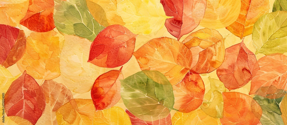 Fall Foliage Frenzy A Vibrant Display of Seasonal Leaves Generative AI
