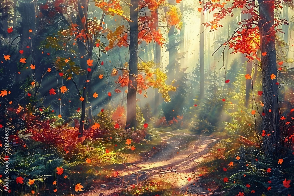 Autumn's Golden Path Generative AI