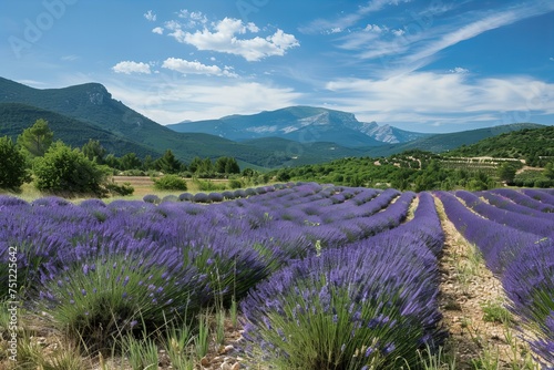 Lavender fields of Provence in full bloom, with the breathtaking aroma of lavender in the air