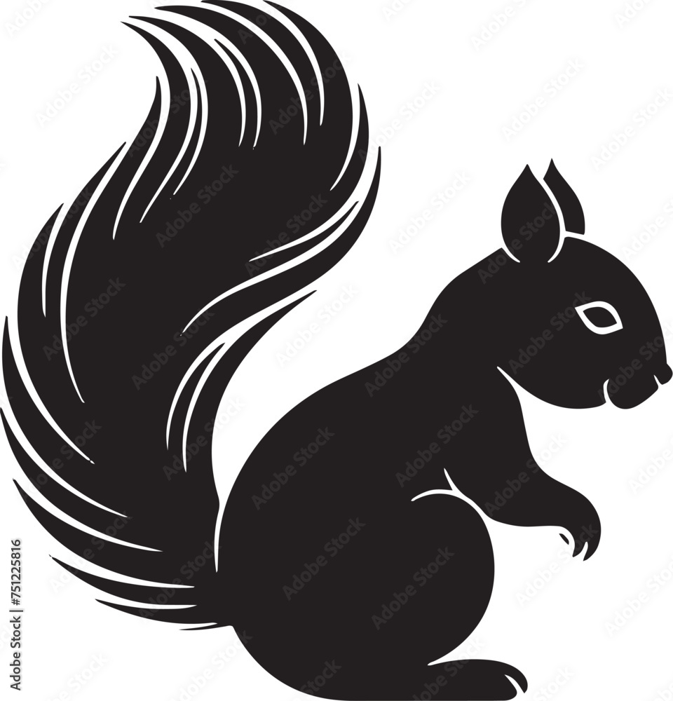silhouette of a squirrel vector