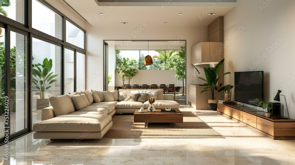 Living room interior design with sofa and furniture Living room interior design with sofa and furniture