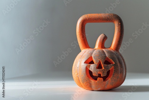 Pumpkin-shaped Kettlebell A Halloween-themed Fitness Tool Generative AI