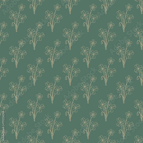 Seamless pattern with Redwood sorrel photo