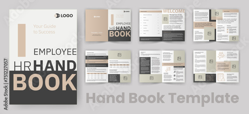 HR Handbook for Employee Rules. Welcome Company Handbook Brochure of Introduction About Company. Beige Accent Pamphlet Template
