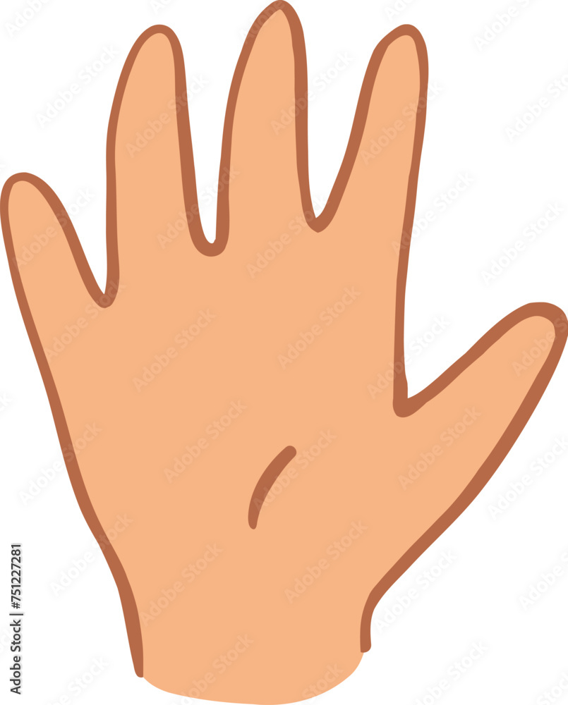 Cartoon hand. Different gesture pointing, attention, fist, thumbs up. Isolated vector illustration