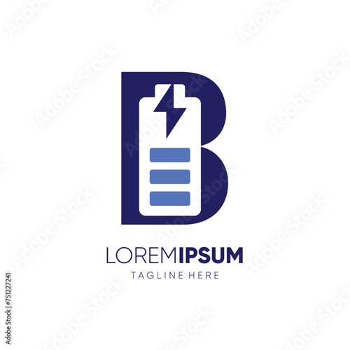 Letter B Battery Logo Design Vector Icon Graphic Emblem Illustration © HendraGuns11