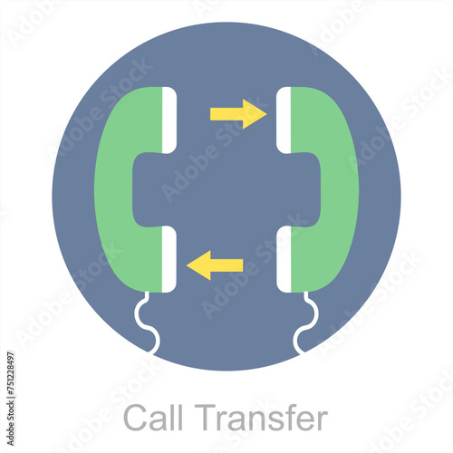 Call Transfer and exchange icon concept