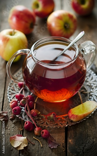 Rosehip tea and apples