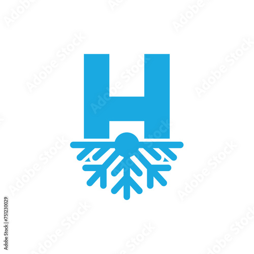 Letter H Air Conditioner Logo Design Vector Icon Graphic Emblem Illustration