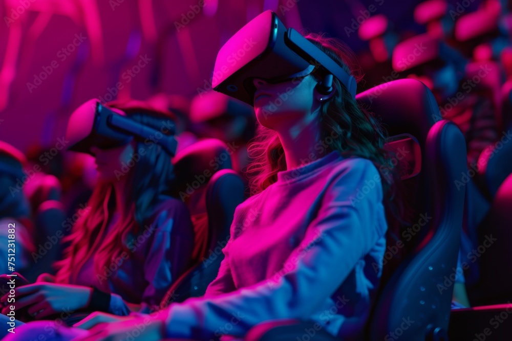 Fototapeta premium VR utility Mixed Virtual Reality Goggles for Visualization. Augmented reality Glasses Cooking Competitors. Future Technology Extra terrestrial Headset Gadget and Experience Design Wearable Equipment